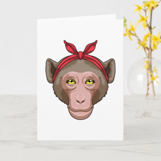 バンダナの猿 カード (黄色い花)