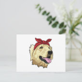 バンダナを巻いたラブラドール ポストカード (スタンド正面)