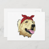 バンダナを巻いたラブラドール ポストカード (正面/裏面)