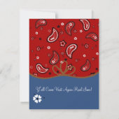 バンダナアンドデニム女性のカーボーイ誕生日 招待状 (裏面)