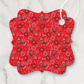 バンダナイエローレッドパターンツートーンクラシックおもしろい フェイバータグ (裏面)