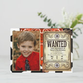 バンダナカウボーイ誕生日フォト招待状 招待状 (スタンド正面)