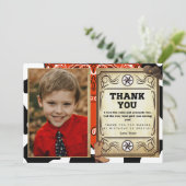 バンダナカウボーイ誕生日写真ありがとう サンキューカード (スタンド正面)