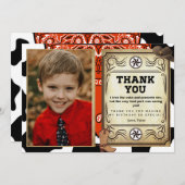 バンダナカウボーイ誕生日写真ありがとう サンキューカード (正面/裏面)