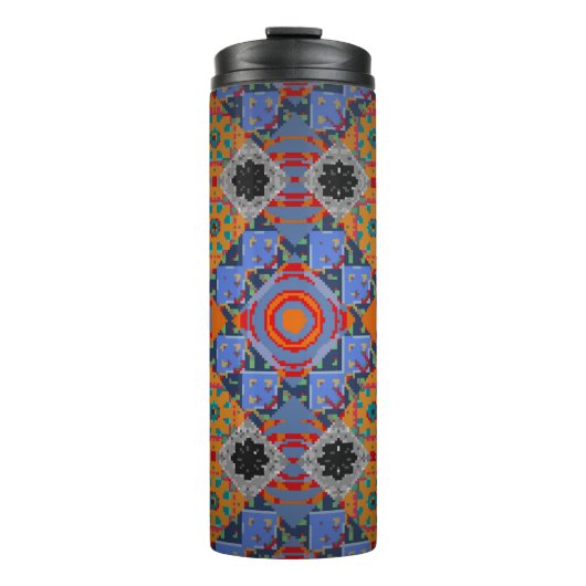 バンダナショール、テーブルクロス生地デザイン、シルクネック タンブラー (正面)