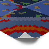 バンダナショール、テーブルクロス生地デザイン、シルクネック ポスター (角)