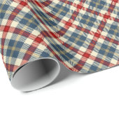 バンダナデニムカラータータンチェック格子模様 ラッピングペーパー (ロールコーナー)