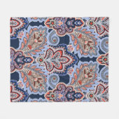 バンダナパターンとペイズリー要素。ヴィンテージ フリースブランケット (正面(横))