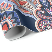 バンダナパターンとペイズリー要素。ヴィンテージ ラッピングペーパー (ロールコーナー)