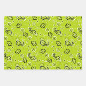 バンダナピンクグリーンブルークラシックレトロベビー ラッピングペーパーシート (正面3)