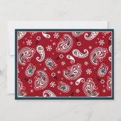 バンダナプリントカウボーイベビーシャワー 招待状 (裏面)