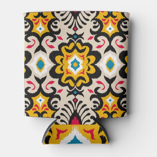 バンダナペイズリー:ヴィンテージシルクスカーフプリント 缶クーラー (正面)