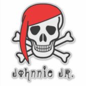 バンダナ付きスカルパーソナライズされた シール (正面)