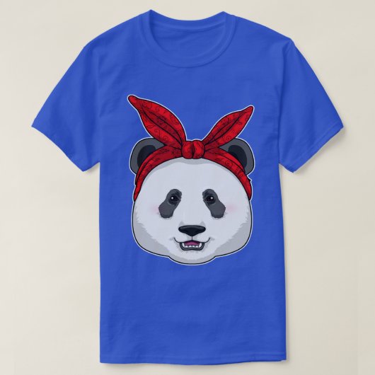 バンダナ付きパンダ Tシャツ (デザイン正面)