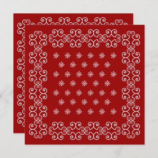 バンダナ招待状招待状ズトゥウェスタンテーマパーティー 招待状 (正面/裏面)