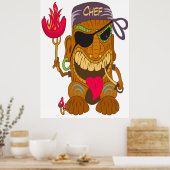 バンダナ・ティキ・シェフとバーニングソーセージおもしろい、 ポスター (キッチン)