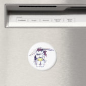 バンダンナと食べ物のシリアルを着たウサギ マグネット (インサイチュ (食洗機))