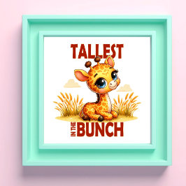 バンチプリンで一番背が高い可愛いベビーキリン漫画 フォトプリント           