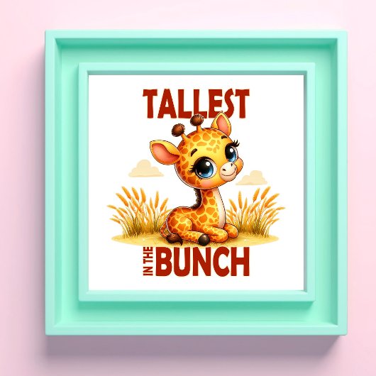 バンチプリンで一番背が高い可愛いベビーキリン漫画 フォトプリント           