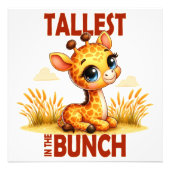 バンチプリンで一番背が高い可愛いベビーキリン漫画 フォトプリント            (正面)