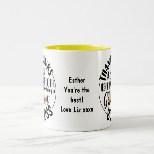 バンチ感謝していボスフローラ感謝ギフト ツートーンマグカップ (中央)