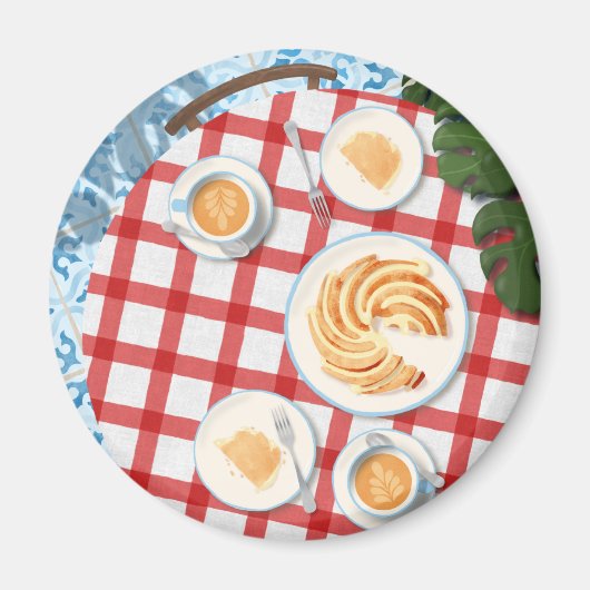 バンットケーキとコーヒー2人用 マグネット (正面)