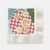 バンットケーキとコーヒー2人用 縁ありカクテルナプキン (正面)