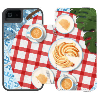 バンットケーキとコーヒー2人用 iPhone SE/5/5sウォレットケース