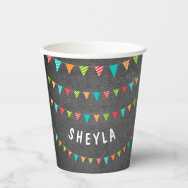 バンティンカラフルグフラッグシャルボード子供の誕生日 紙コップ