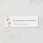 バンティングパーティーイベントのスリムな名刺の計画 スキニー名刺 (裏面)