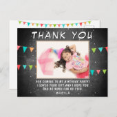 バンティング国旗Chalkboard誕生日写真ありがとう ポストカード (正面/裏面)