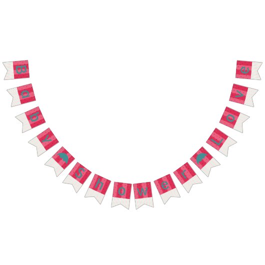 バンティング赤ちゃんシャワー「傘スイカ」 バンティングフラッグ (全)