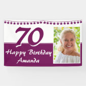 バンティング スターズ フォト 70歳の誕生日パーティー 横断幕 (横)