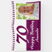 バンティング スターズ フォト 70歳の誕生日パーティー 横断幕 (縦)