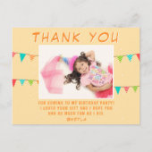 バンティング フラッグ 誕生日 写真 ありがとう ポストカード (正面)