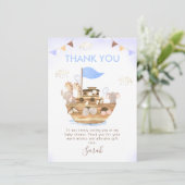 バンティンノアの箱舟ボーイズ赤ちゃんシャワーサンキューカード 招待状 (スタンド正面)