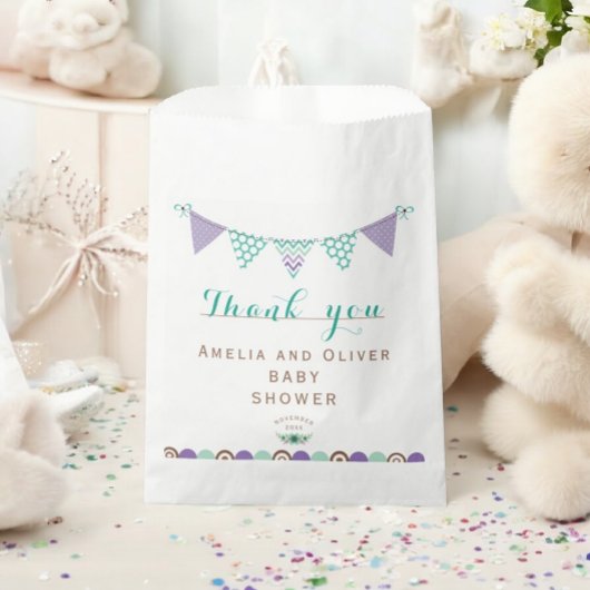 バンティンバナーニュートラル性別ベビーシャワー フェイバーバッグ