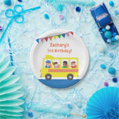 バンティンフラグイエロースクールバス子供の誕生日パーティー ペーパープレート (パーティー)
