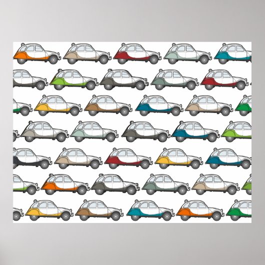 バンテスヴィンテージドゥーChevaux 2cvマスター ポスター (正面)