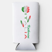 バンディエラディタリアパーソナライズされたローザ スリム缶クーラー (正面)