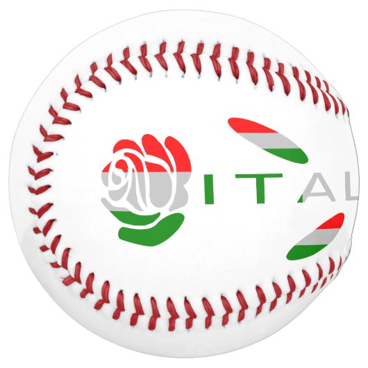 バンディエラディタリアパーソナライズされたローザ ソフトボール (正面左)