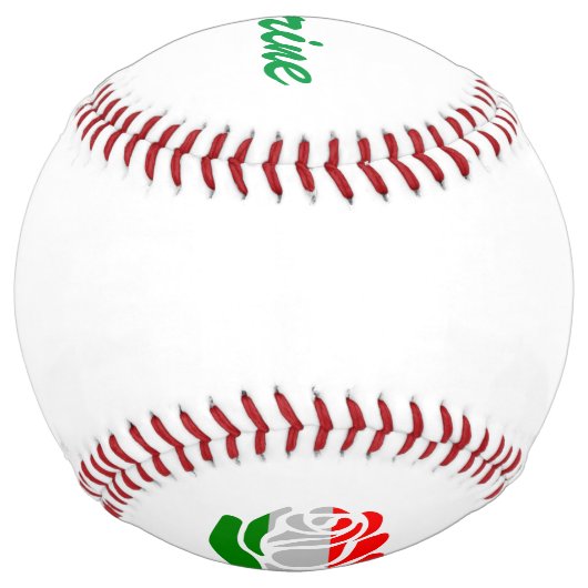 バンディエラディタリアパーソナライズされたローザ ソフトボール (裏面)