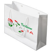 バンディエラディタリアパーソナライズされたローザ ラージペーパーバッグ (正面アングル)