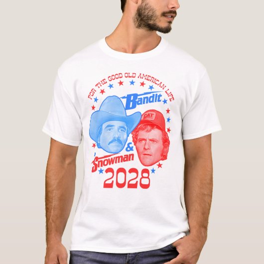 バンディットと雪だるま2028良い古いアメリカの生活 Tシャツ (正面)