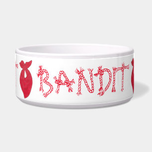 バンディットドッグレッドバンダナカーチーフネッカチーフ ボウル