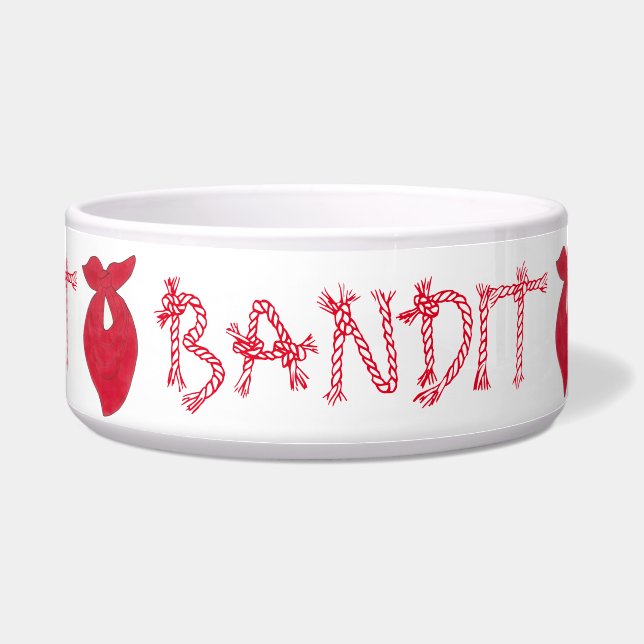 バンディットドッグレッドバンダナカーチーフネッカチーフ ボウル (正面)