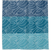 バンデッドブルース海ウェーブシャワーカーテン シャワーカーテン (正面)