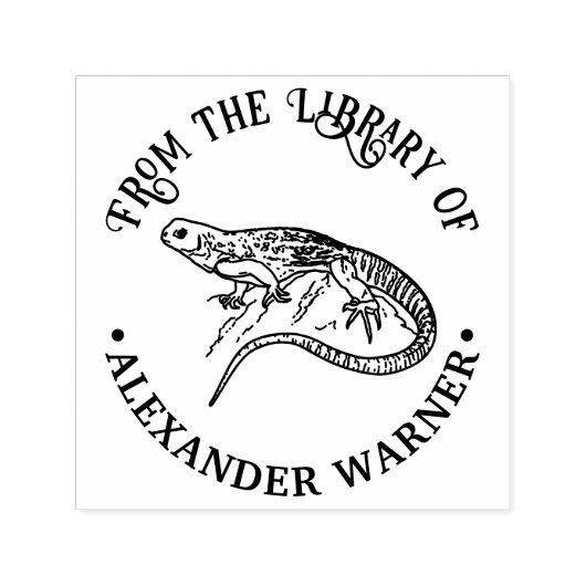 バンデッド ゲッコー リザード ライブラリー ブック 名前 セルフインキングスタンプ (デザイン)