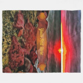 バンデラスロッキーサンセット914 フリースブランケット (正面(横))