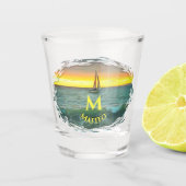 バンデラス湾の帆船0884 ショットグラス (正面)